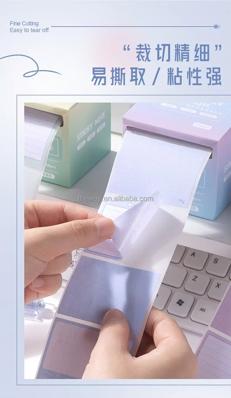 Morandi-Colored Self-Adhesive To-Do List Sticky Memo Stickers 286 Pads Paper Roll Notes 286 Pads Sticky Tape Notes 286 Paper