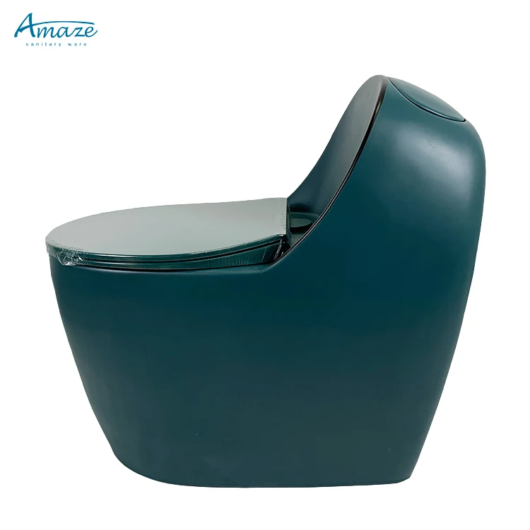 Egg shape ceramic sanitary ware luxury bathroom wc color black line one piece toilet bowl water closet supplier