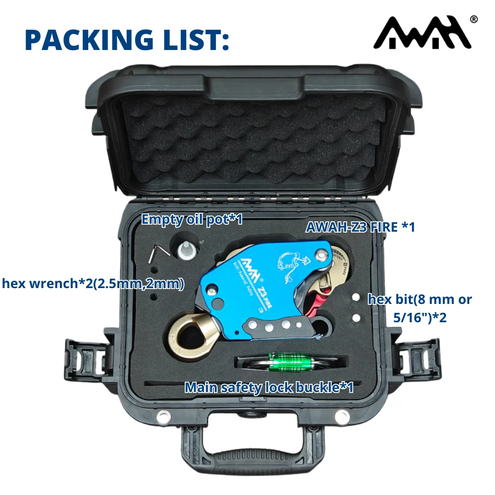 Awah Z3 200kg耐荷重防火安全クライミングロープ補助装置高所掘削