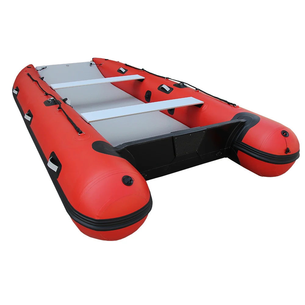 Zhenbo 3.3m-4.7m Catamaran Hypalon Inflatable Hull Catamaran Boat With Aluminum/Wooden Transom