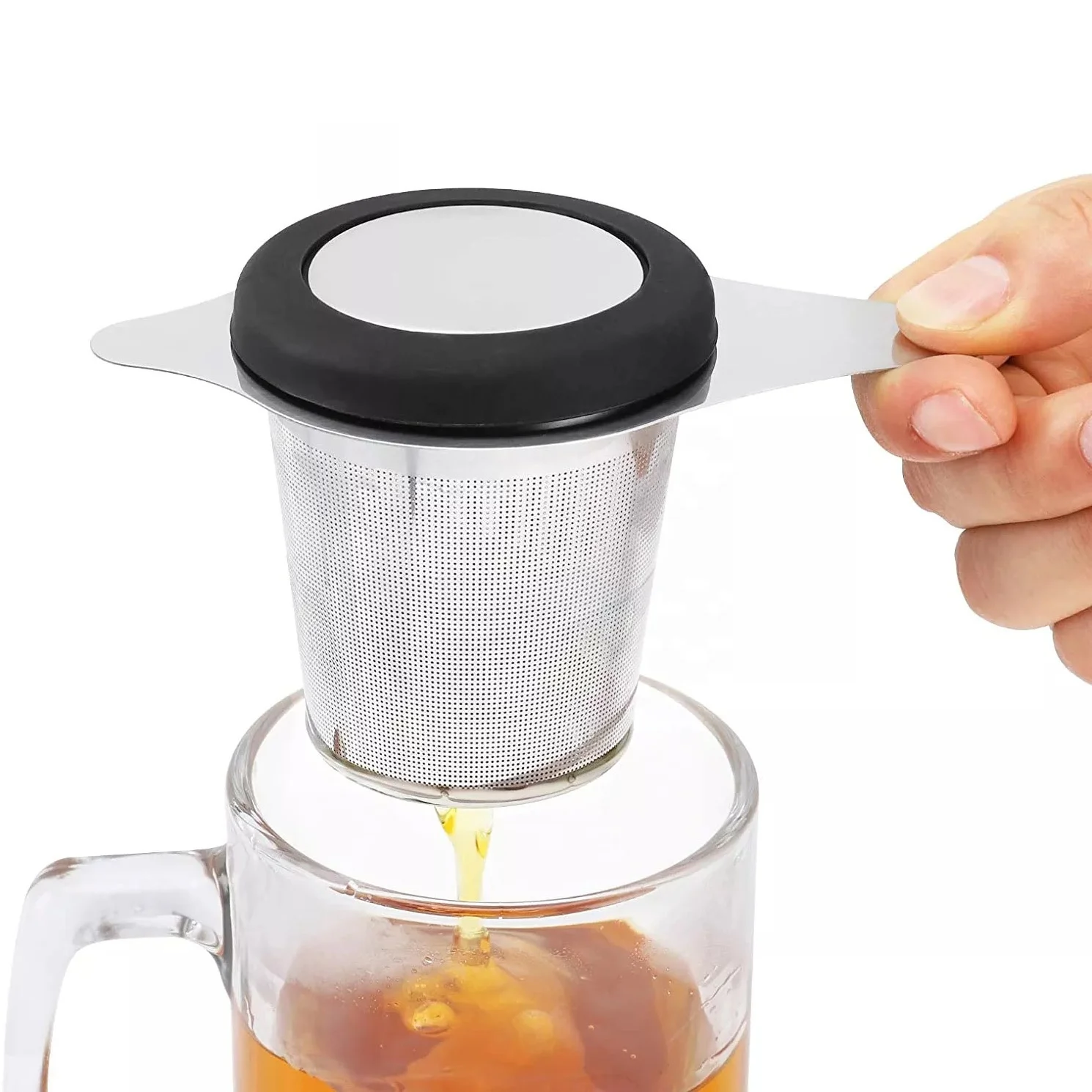 2pcs filtre à thé, passoire à thé en acier inoxydable avec bol, passoires à  thé à mailles ultra fines avec double - SNNGV