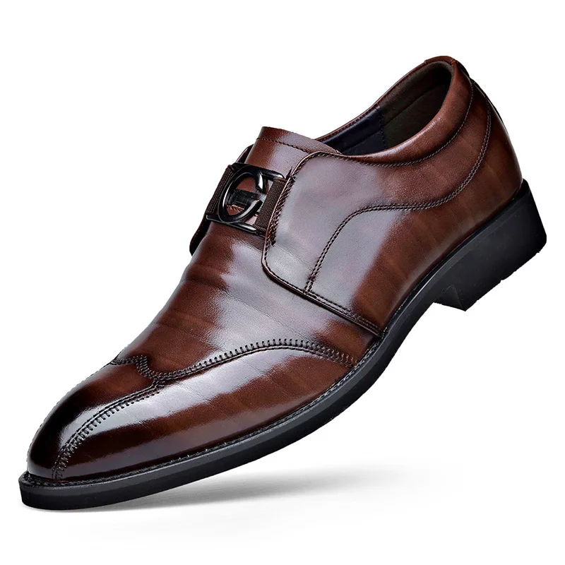 New Arrival Leather Shoes Brown Business Formal Fashion for Men Fashionable  Party Leisure Manufacturers