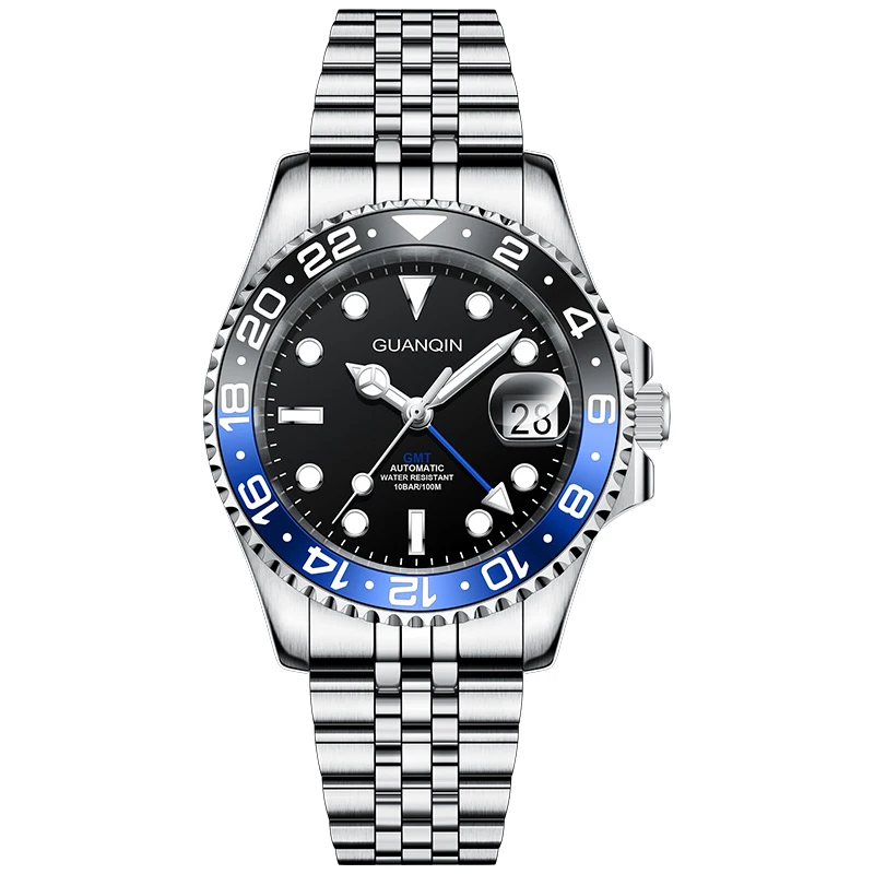 2024 PAGANI DESIGN New Business Classic Men Mechanical Wristwatches 100M  Waterproof Sapphire Glass GJ-16408 GMT Watch for Men