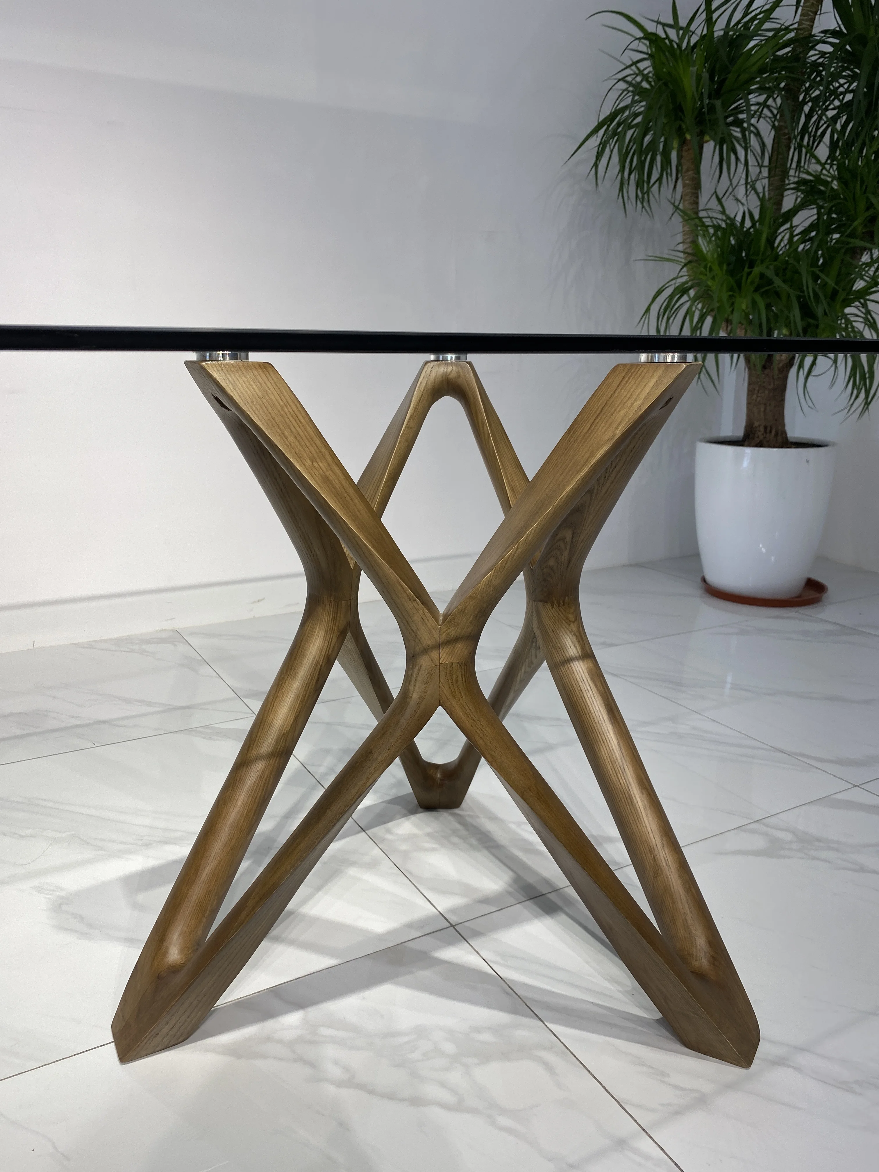 Modern Home Restaurant Hotel Banquet Furniture Solid Wood Legs Round Coffee Table Glass Marble ...