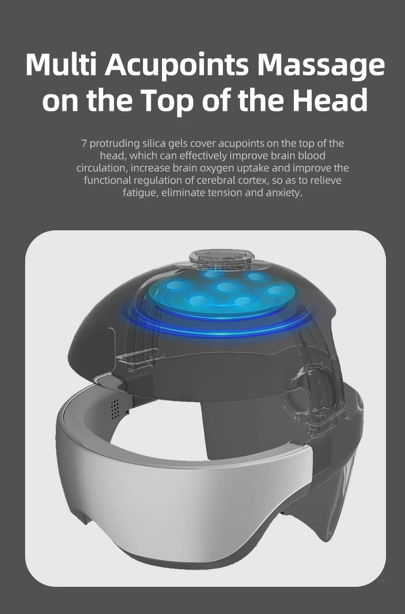 Rechargeable Wireless Head Eye Scalp Massager Buildin Music Human Nape Massage Relieve Head