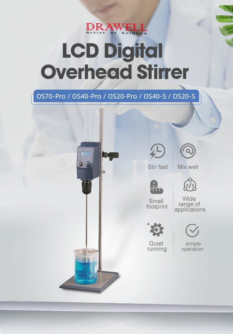 OS20-Pro Electric Lab Digital Overhead Stirrer Mixer Professional 