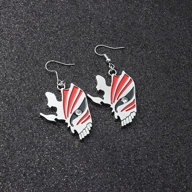 Wholesale Anime Bleach Kurosaki Ichigo Flame Skull Earrings Buy