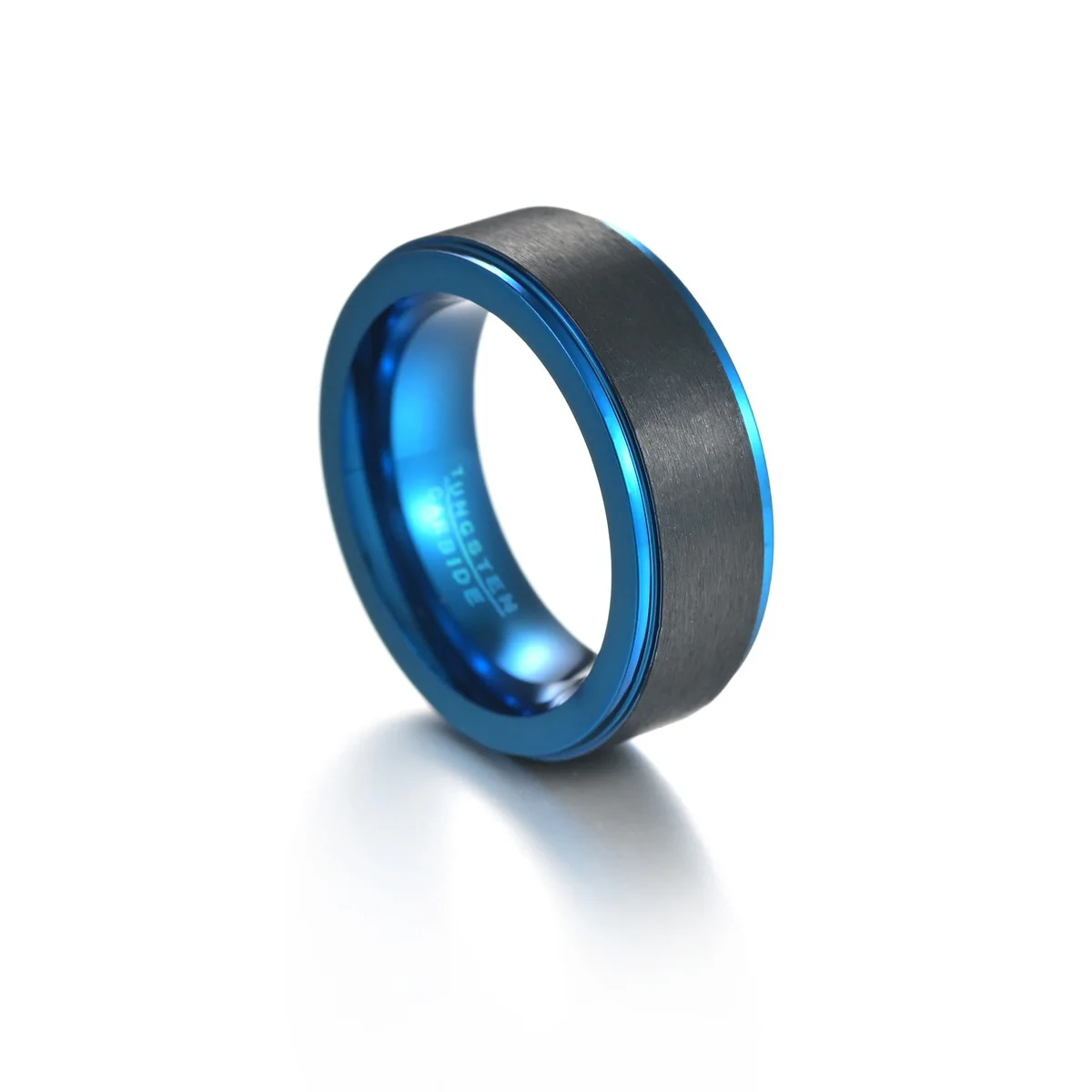Jewelry Classic 8mm Comfort Fit Matte Finish Brushed Black Blue Gold Tungsten Ring for Men Women Fashion Engagement Wedding Band