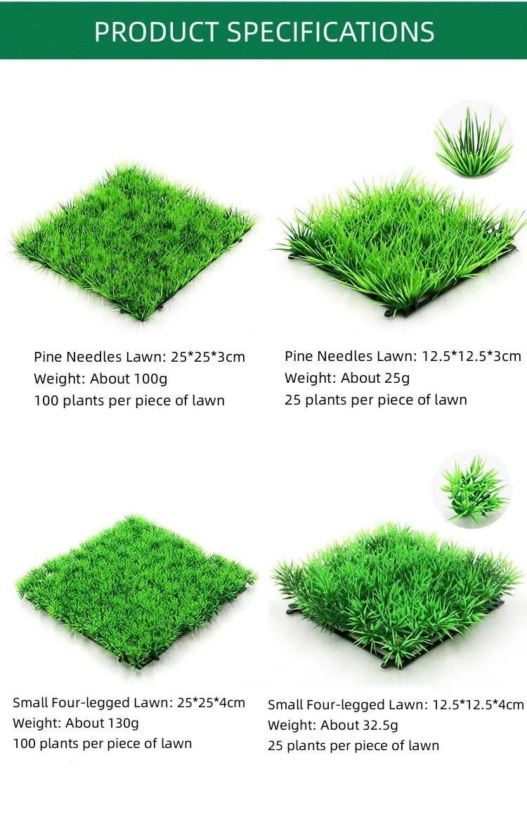 Eco-Friendly Artificial Grass Mat for Aquarium Decoration Freshwater & Saltwater Tropical Fish Tank Accessories Plastic 5W Power