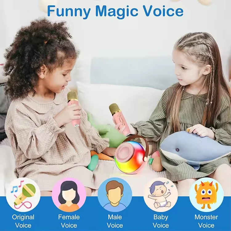 2025 Creative New Product BT V5.3 HIFI 360 Degree Surround Sound Outdoor Portable Wireless Speaker with Karaoke Microphone