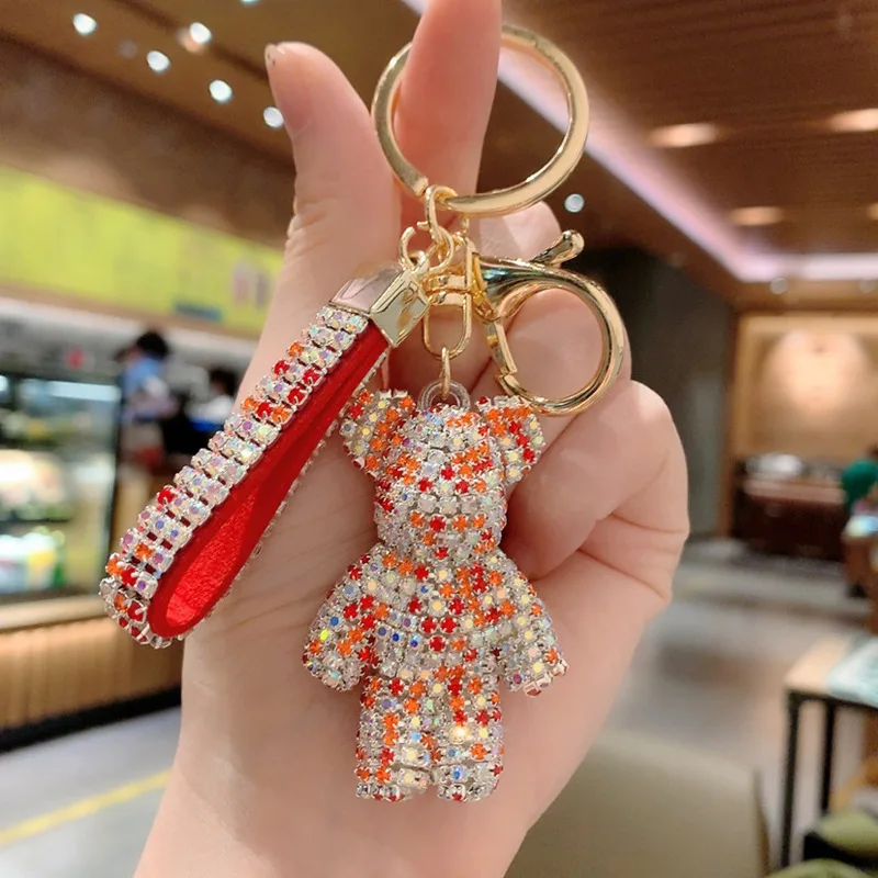 Source Hot Sell High Quality Crystal Key Chains Rhinestone Teddy Bear  Keychain Leather Key Chain Metal Key Chain on m.