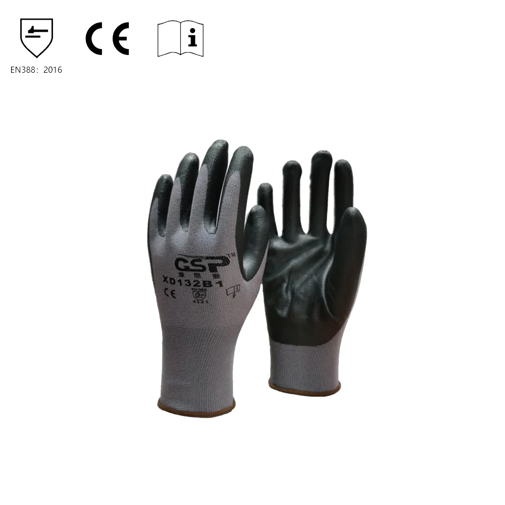 Nitrile electrical size winter welding mechanic anti-cut work safety hand gloves