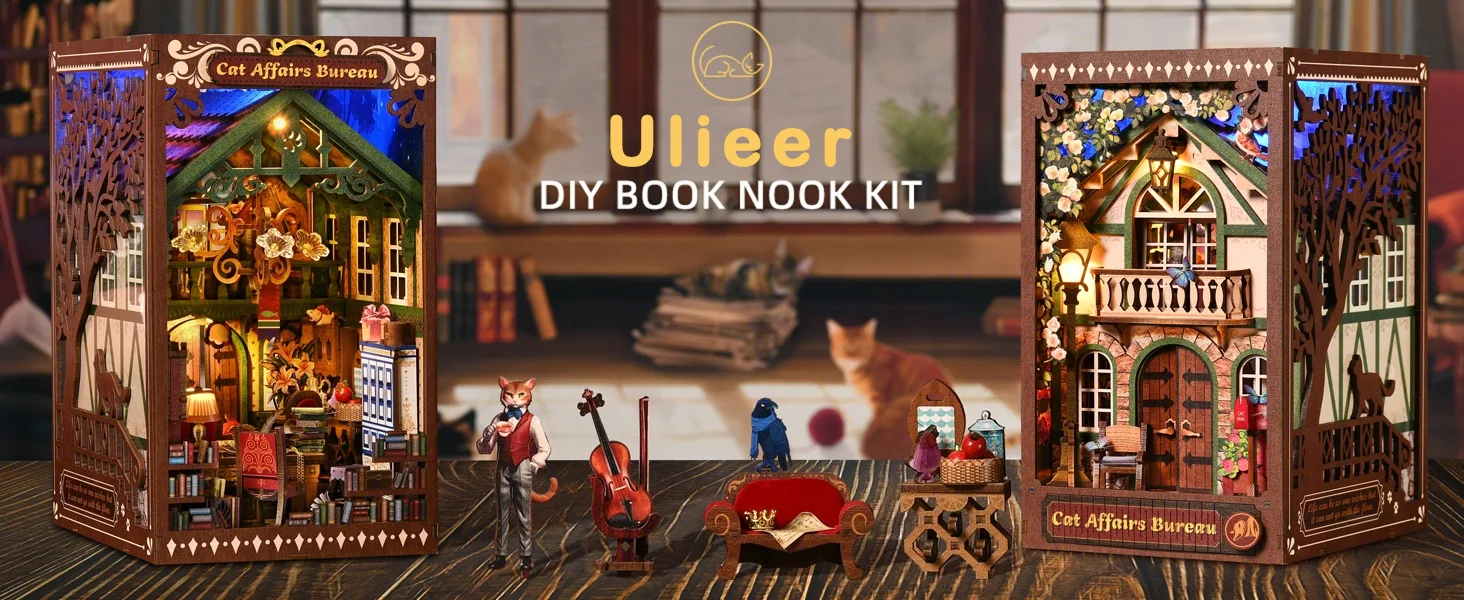 product custom diy book nook kit   affordable mini bookshelf insert 3d wooden puzzle for home decor  gifts685-2