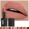 Barra de labios mate tubo cuadrado negro 16