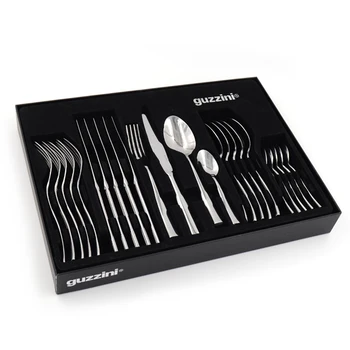 Best Selling 24PCS Stainless Steel Flatware Set Gold Cutlery Knife Spoon Fork Cuilleres Stocked Metal Cutlery Set