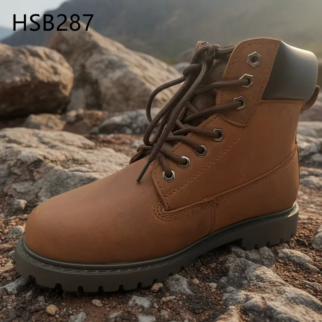 HY,factory Output Quality Crazy Horse Leather Safety Boots Nasty Conditions Acid&alkali Resistant S3 Standard Work Boots HSB287