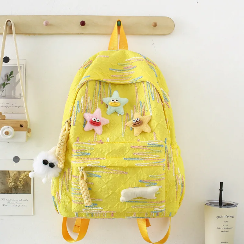 Customized Besder Solid Color Casual Bag Middle School Student Backpack Unisex Backpack