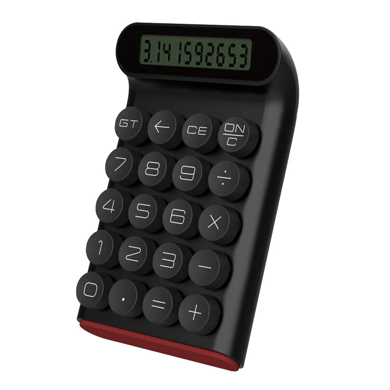 Mechanical Switch Calculator,Handheld for Daily and Basic Office,10 Digit  Large LCD Display (Pink)