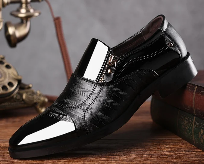 New Arrival Men Fashion British Style Business Casual Slip-on Leather Shoes