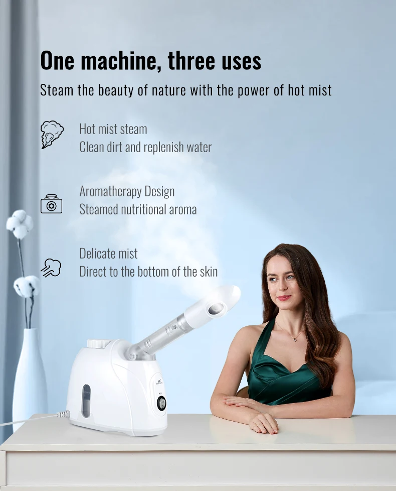 Kskin Good Selling Nano Ionic Face Steamer With 360 Rotatable Sprayer Facial Steam Machine Face