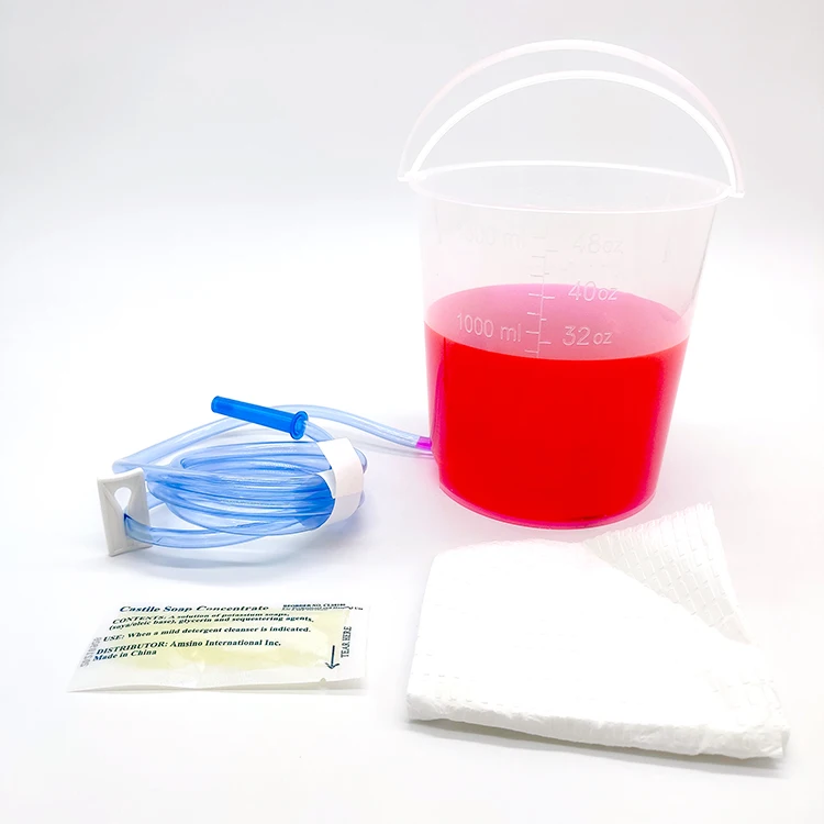 Enema Bucket Kit AMSINO CE/ISO Medical PVC Disposable Enema Kit Enema Bag