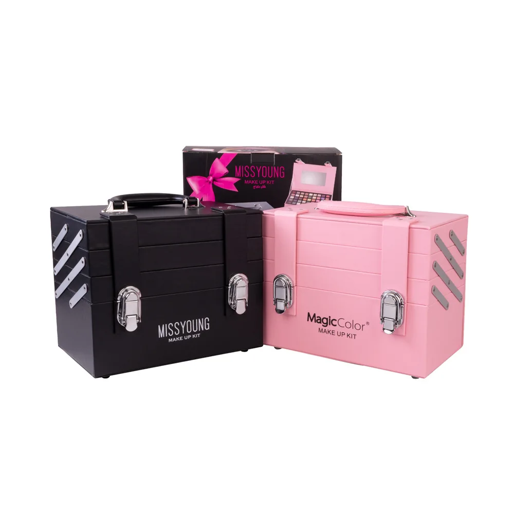 Caja con set de maquillaje pequeño con espejo miss Young pro