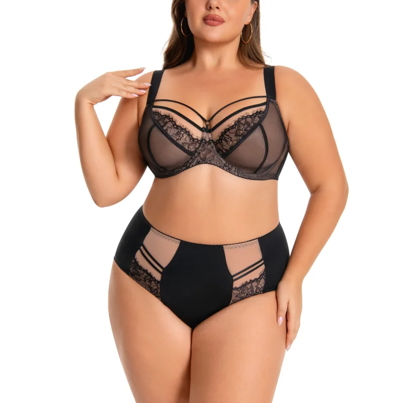 Oem Africa Underwire Mature Lace Plus Size Women Plus Size Xxl F G H J K L  Cup Sexy Lingerie Lace Big Breasted Bra Brief