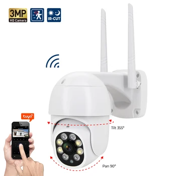 Full HD 3MP 5MP auto tracking wireless speed dome PTZ camera 360 degree outdoor color night vision smart tuya wifi ip ptz camera