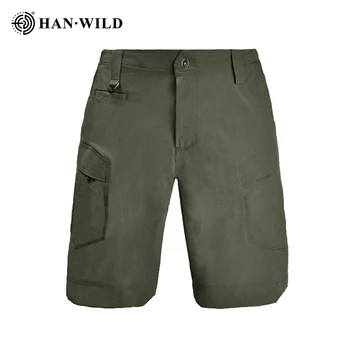 HAN WILD Solid color casual quick drying shorts, spandex material shorts, men's summer shorts