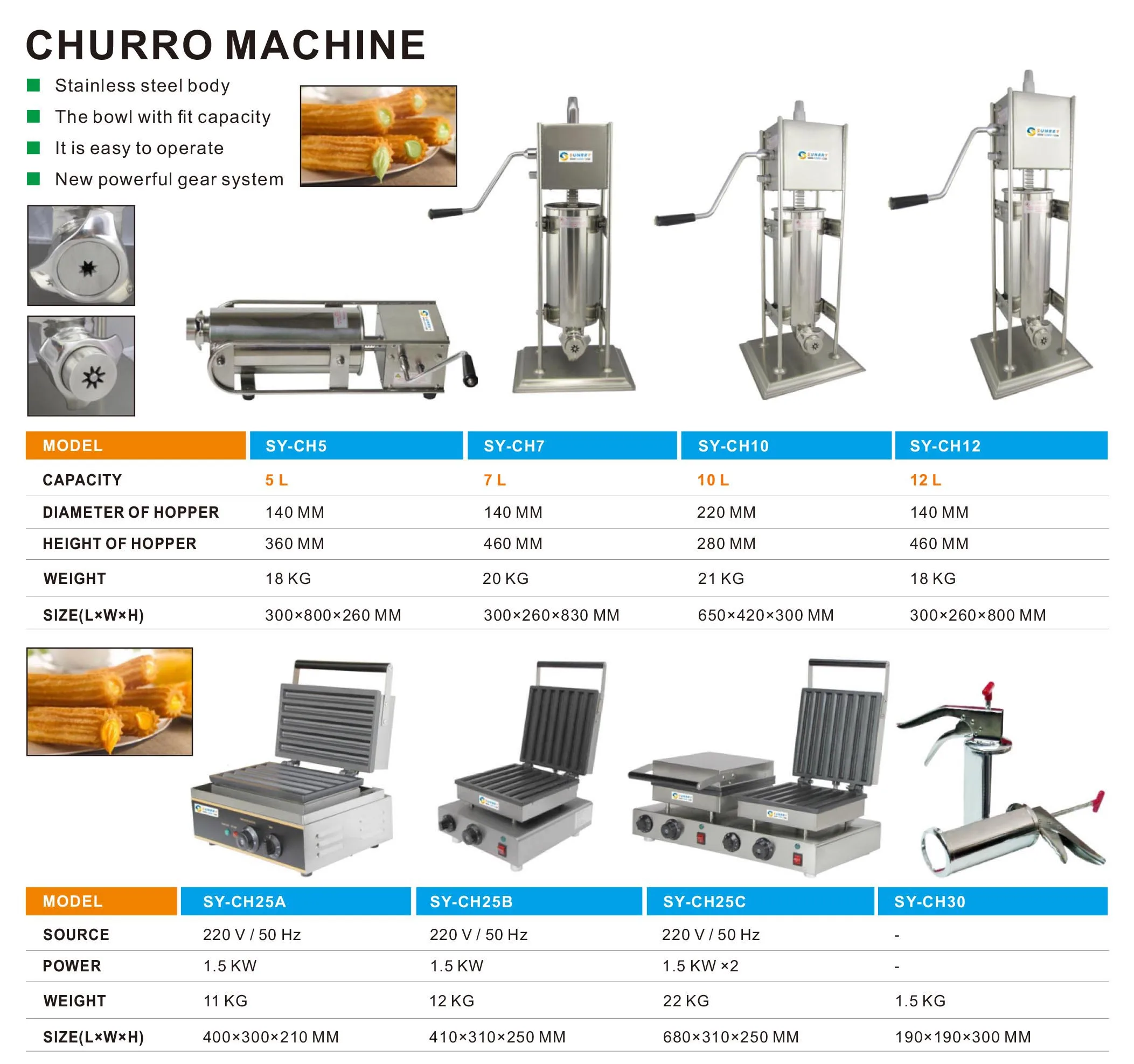 Sunrry Churro Filler Machine Desktop Churro Making Machine 10L Automatic Horizontal Churro Machine Maker for Sale