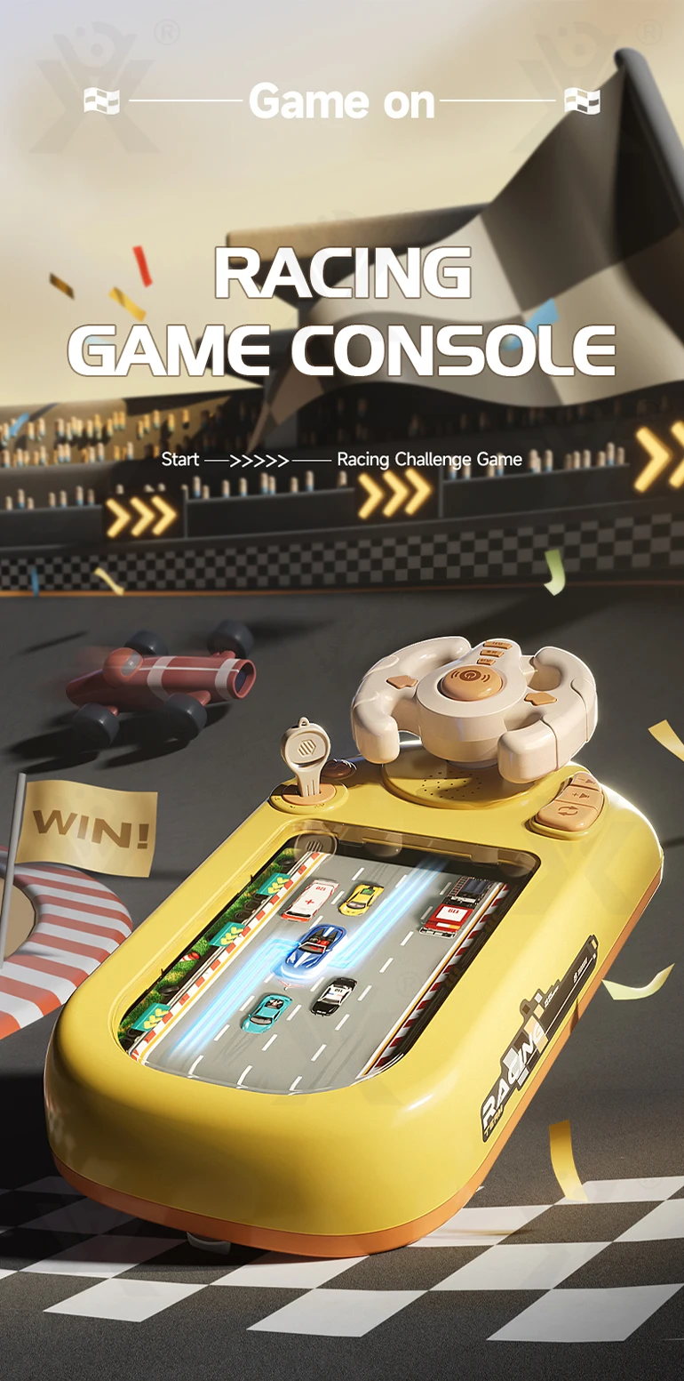 Chengji Racing Car Electronic Adventure Game Steering Wheels Toys Kids Educational Desktop Simulation Steering Wheel Toy Game