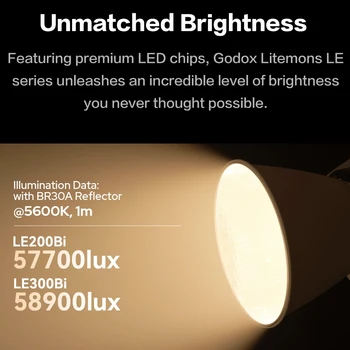 New Godox LITEMONS LE200Bi Bi-color LED Light Photography COB Video Light Live Short Videos for Filmmaking Live Streaming detail image