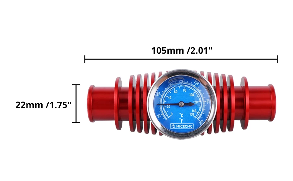 Inline Cooler With Temperature Gauge For Yamaha Raptor 700 700R 2006-2023