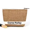 burlap Cosmetic bag