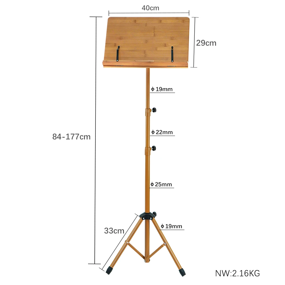 MS-W12 Adjustable Music Conductor Holder Music Sheet Wooden Portable ...