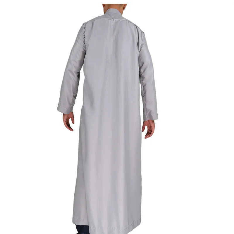 2025 Middle East Men Muslim Robes Dubai Kaftan Islamic Clothing Arab Middle Islam Round Neck Robe Prayer Eid Clothes Thawb
