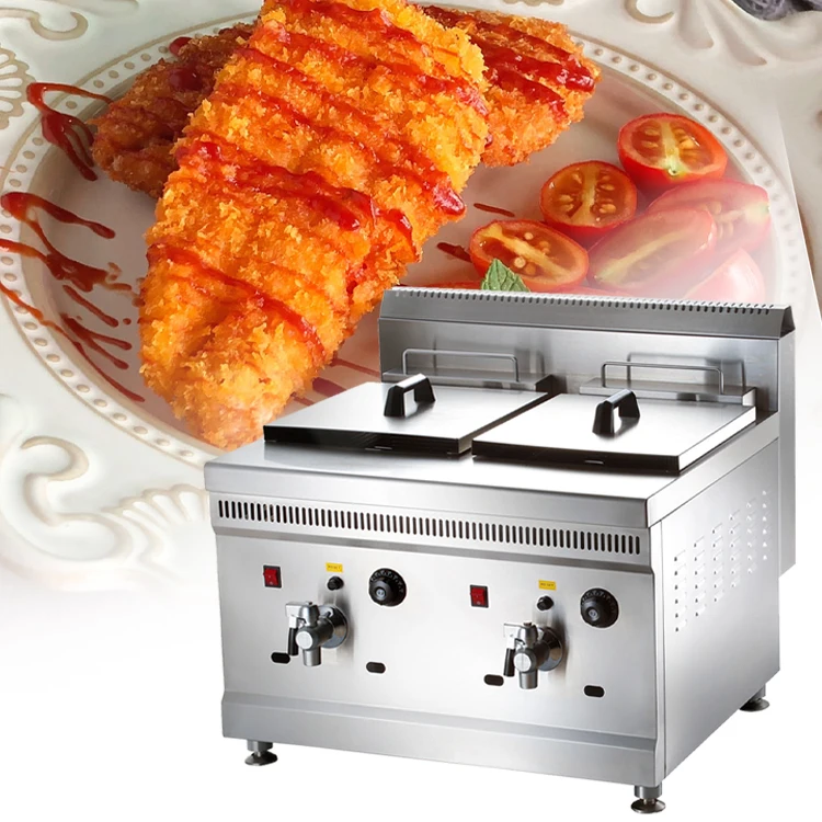Gainco Guangzhou Factory Price Freidora a Gaz/ Friggitrice/ Friteuse a Gaz/ Gasfritteuse/ Commercial Deep Gas Fryer