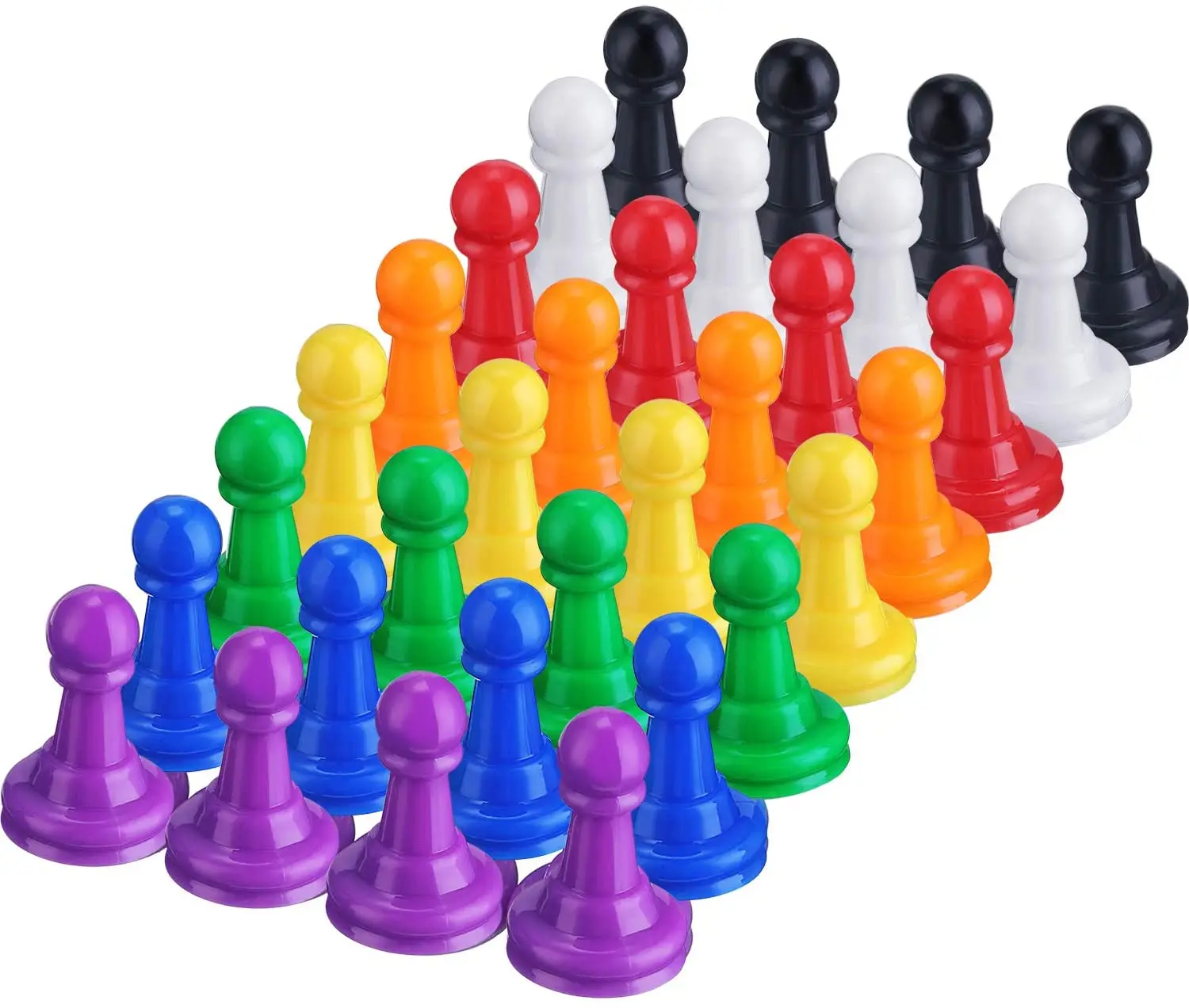 100 Peeples Bulk Components 24mm Plastic Game Piece Tokens in 10 Colors 