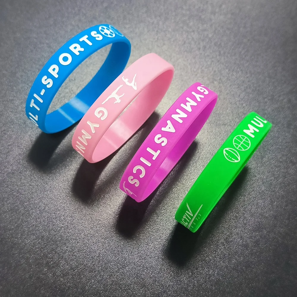 Crystal Code Striped Inspirational Football Bracelets 5Mm Pearl Basketball Rubber Wristbands Bracelet Rainbow Silicone Wristband