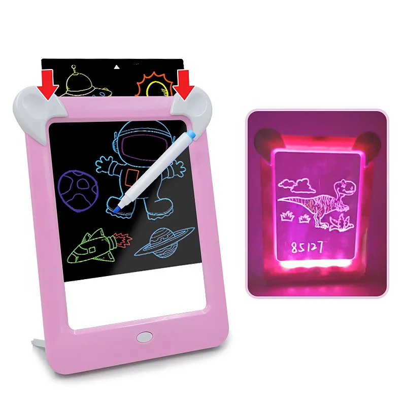 Yiwa Tableau décriture Lumineux fluorescent électronique manuscrit de LED décriture Planche De Dessin for enfants A3