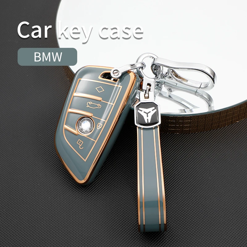 Plating TPU Car Key Cover Case for BMW X1 X3 X5 X6 Series 1 2 5 7