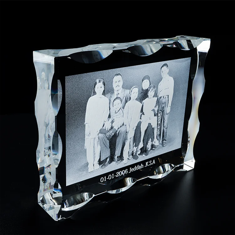 wholesale professional promotional gifts new product ideas 2023 custom 3d crystal photo frame for wedding gifts details