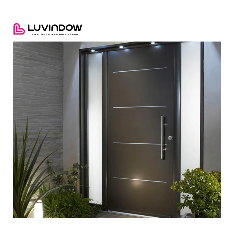 Original Factory Customized Security Front Wooden Pivot Entrance Door External Modern Solid Wood Entry Door