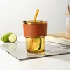 brown cup + brown leather cup holder