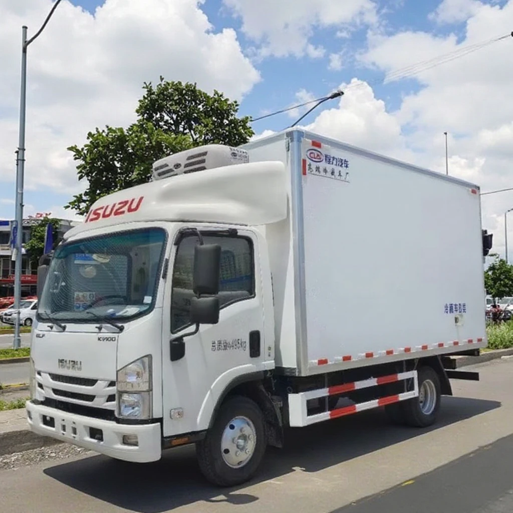 Refrigerado ISUZU, marca 88kw, caminhão diesel novo, manual, tipo de tração 4x2, emissão Euro 6, para alimentos congelados, disponível para venda