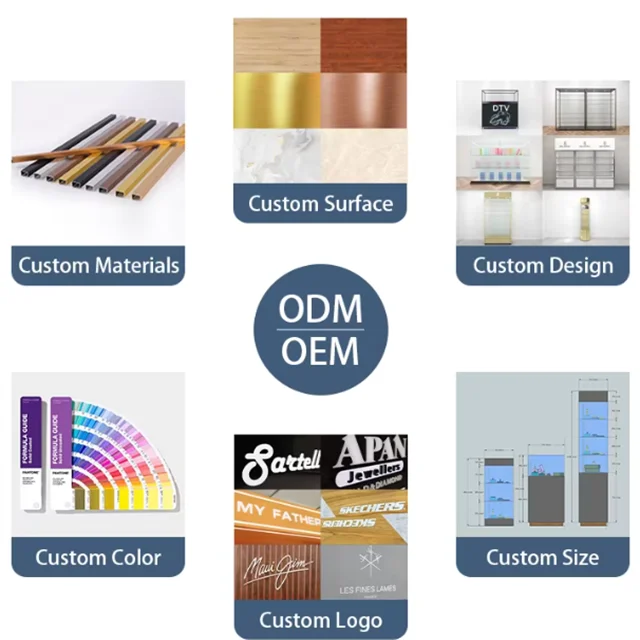 Custom-designed Rectangular LED-lit Tempered Glass Display case for Shopping Malls and Retail Stores.