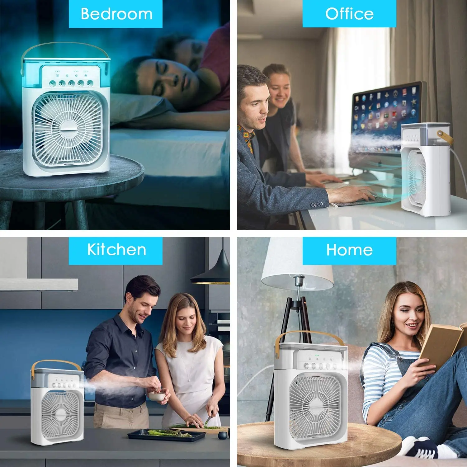 Portable Desktop Cooling Fan With 3 Speed Settings For Home_voghion.com