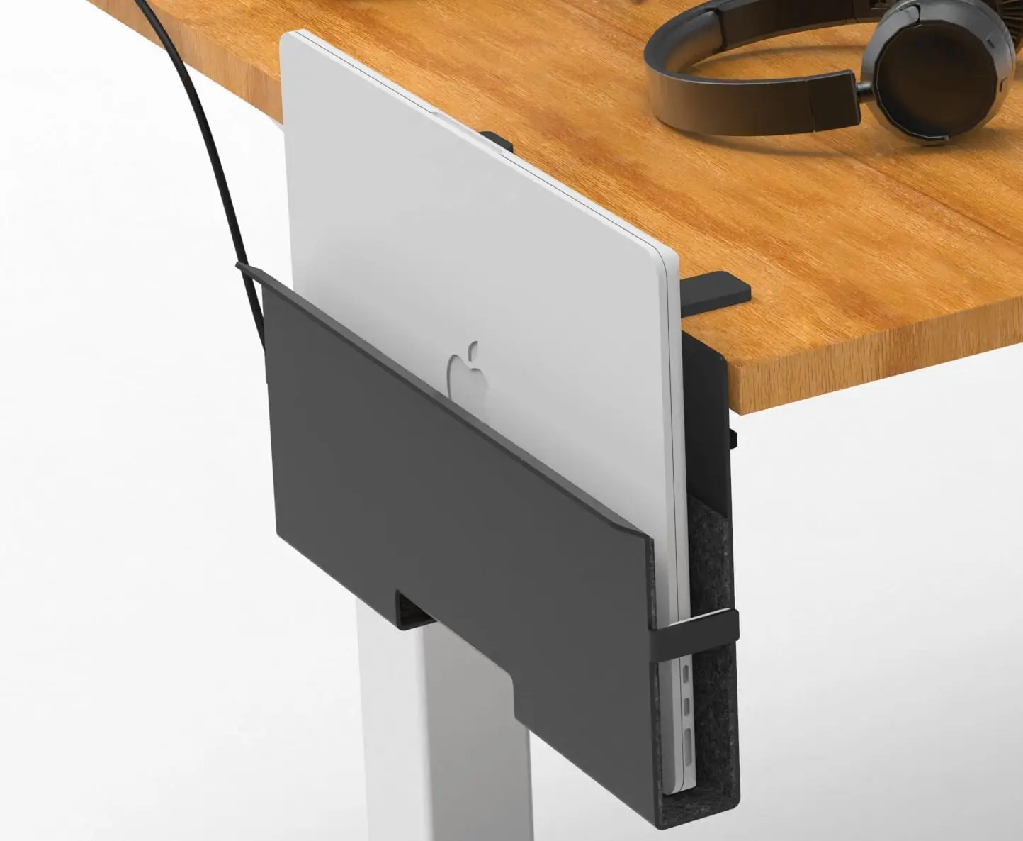 LUKETURE Desk Side Storage, Under Desk Laptop Holder, Clamp