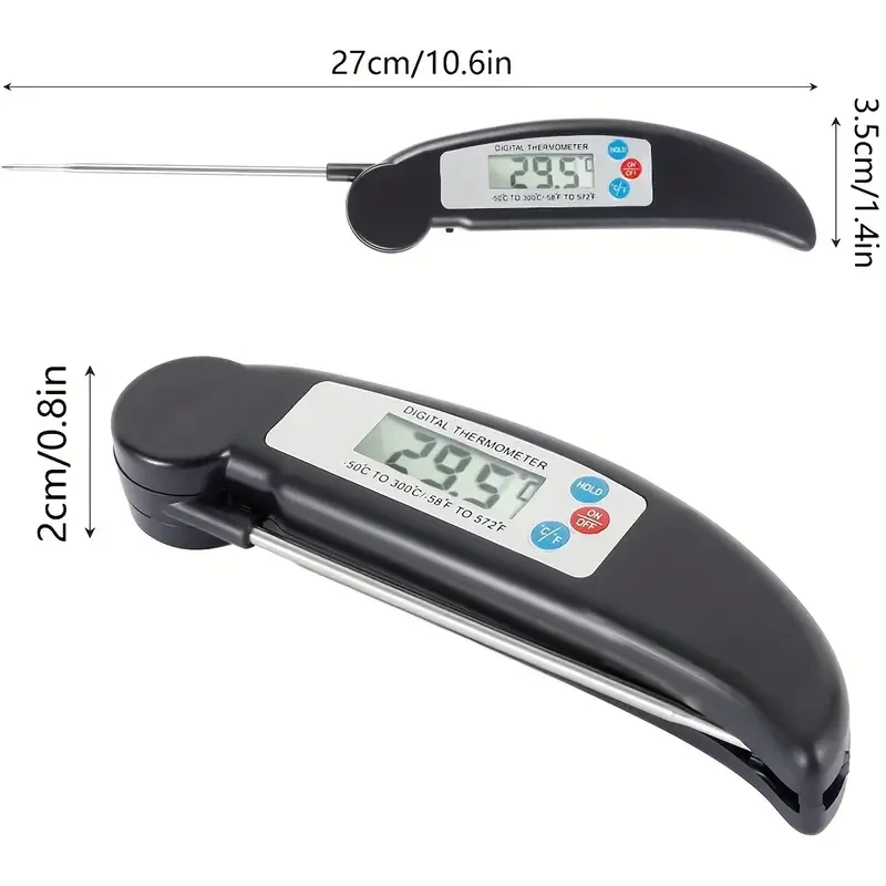 Foldable Kitchen Food Temperature Probe Digital Meat Thermometer for Outdoor Cooking BBQ and Grill