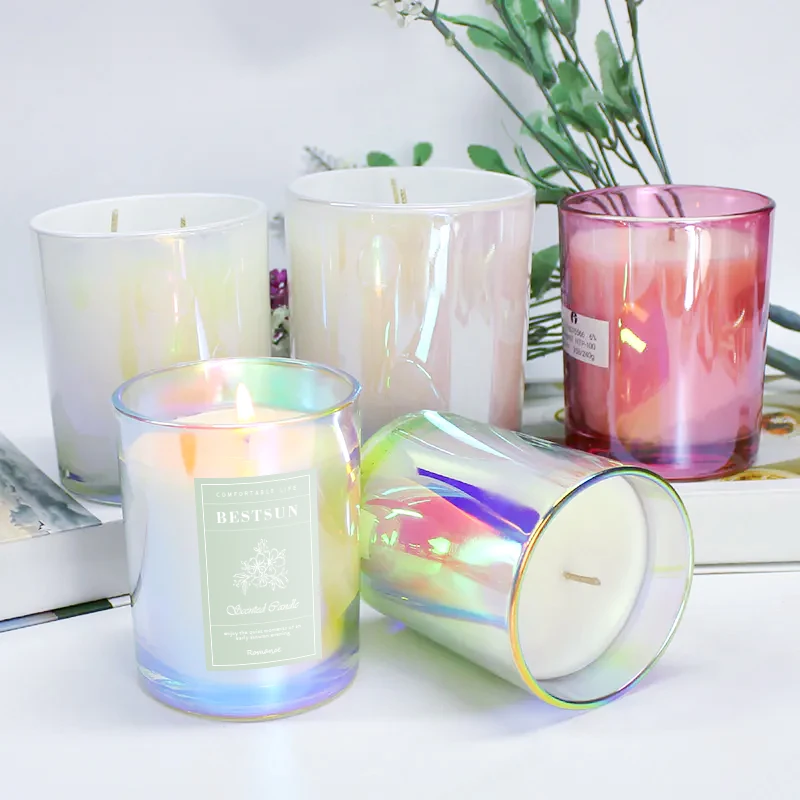 Bestsun Unique Empty 10oz Iridescent Luxury Holographic Glass Candle ...